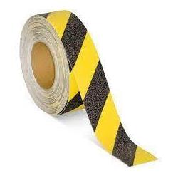 Cinta antideslizante adhesiva – Base plástica – 25 mm × 5 m – Negro/Amarillo