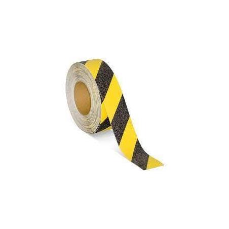 Cinta antideslizante adhesiva – Base plástica – 25 mm × 5 m – Negro/Amarillo