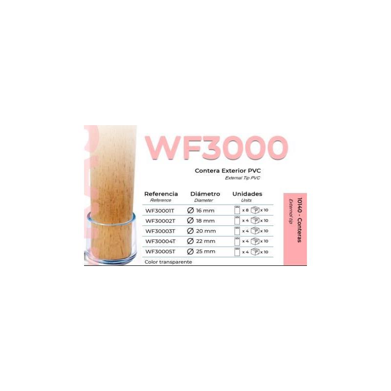 Contera exterior – Ø 16 mm – 8 uds. – Transparente