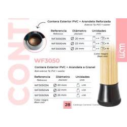 Contera exterior de PVC con arandela – Ø 22 mm – 50uds. – Negra