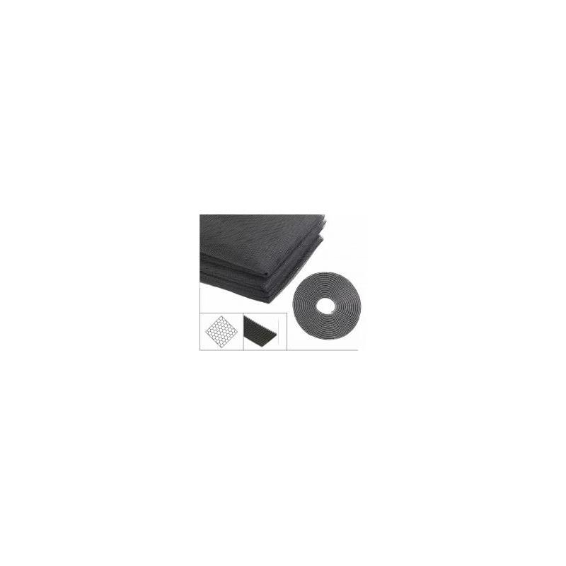 Tela mosquitera de poliéster 100 % – 1,3 × 1,5 m – Autoadhesiva – Negro