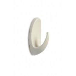 Percha de plástico – Pequeña – Adhesivo acrílico – 3 uds. – Blanca