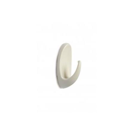 Percha de plástico – Pequeña – Adhesivo acrílico – 3 uds. – Blanca