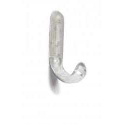 Percha de plástico – Grande – Forma J – Adhesiva – Transparente