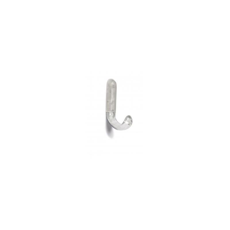 Percha de plástico – Grande – Forma J – Adhesiva – Transparente