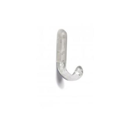Percha de plástico – Grande – Forma J – Adhesiva – Transparente