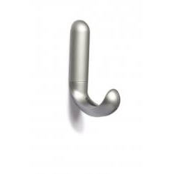 Percha de plástico – Forma J – Adhesivo acrílico – Cromada