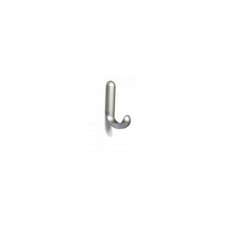 Percha de plástico – Forma J – Adhesivo acrílico – Cromada