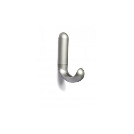 Percha de plástico – Forma J – Adhesivo acrílico – Cromada