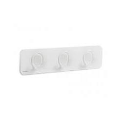 Colgador – 3 ganchos – Reutilizable efecto ventosa – Blanco