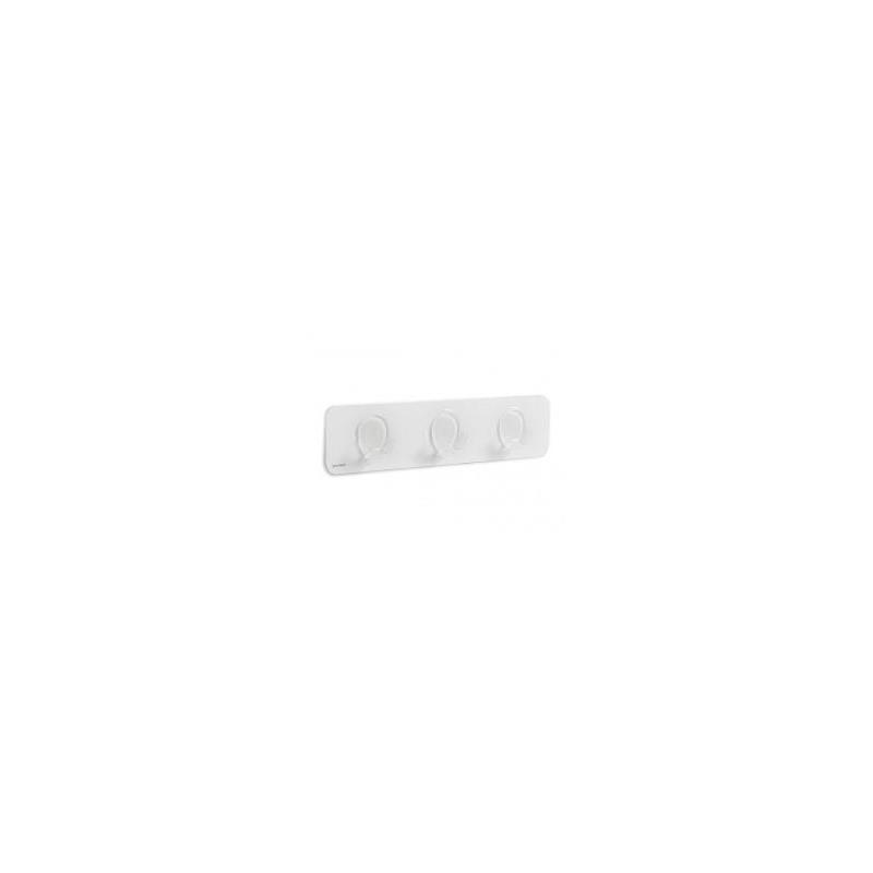 Colgador – 3 ganchos – Reutilizable efecto ventosa – Blanco