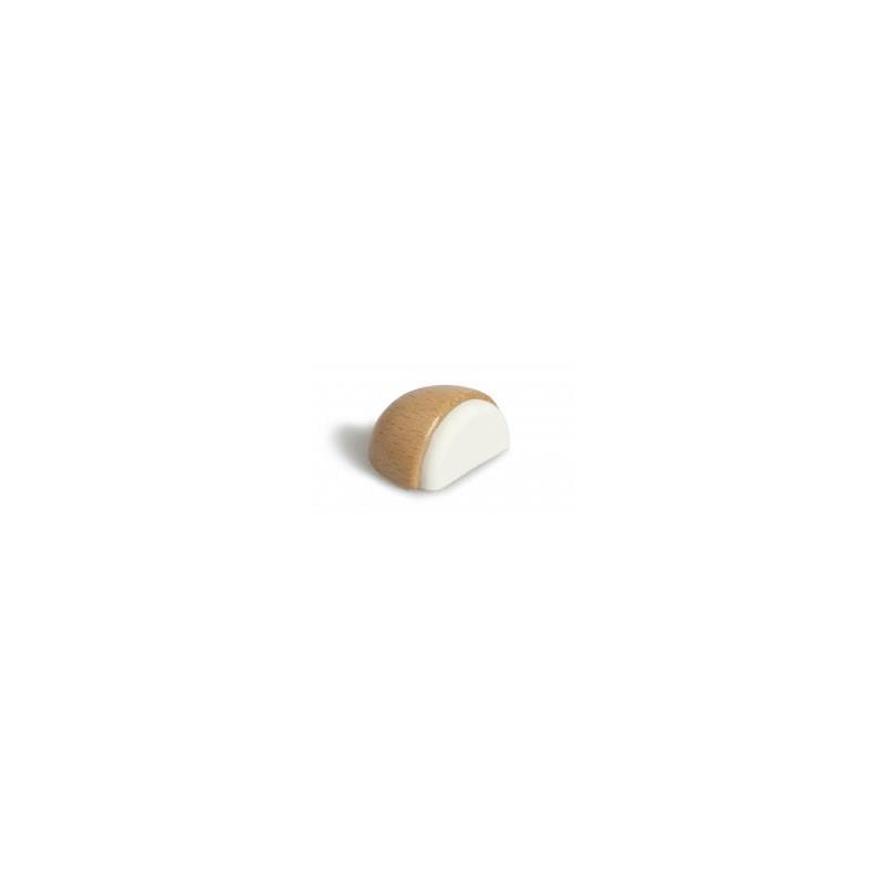 Tope de puerta – Media luna – Adhesivo/atornillable – 1 ud. – Madera clara