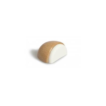Tope de puerta – Media luna – Adhesivo/atornillable – 1 ud. – Madera clara