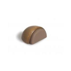 Tope de puerta – Media luna – Adhesivo/atornillable – 1 ud. – Madera oscura