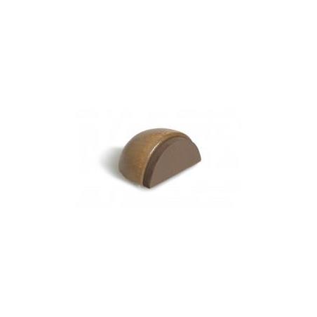 Tope de puerta – Media luna – Silencioso – Adhesivo/atornillable – Madera oscura