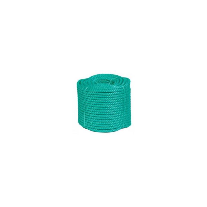 Cordeleria de polietileno. 16 mm.4 Cabos.Bobina 100 mts.Verde