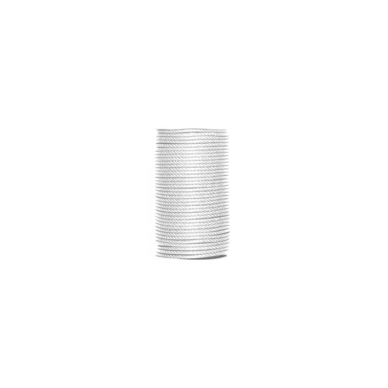 Cuerda  plastificada  5mm.x 100 Mts..Blanco