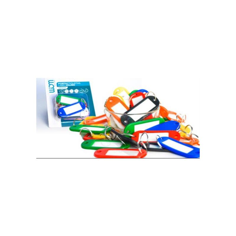Portaetiquetas de plástico – 59 × 21 mm – 50 uds. – Amarillol
