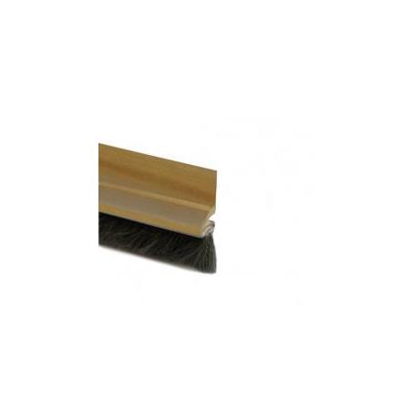 Burlete bajo puerta desnivelado – 1 m – Pelo 15 mm – Adhesivo acrílico –Madera Calra