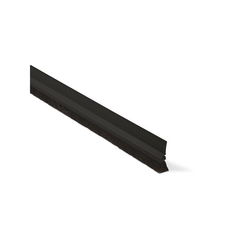 Burlete bajo puerta desnivelado – 1 m – Pelo 15 mm – Adhesivo acrílico – Negro