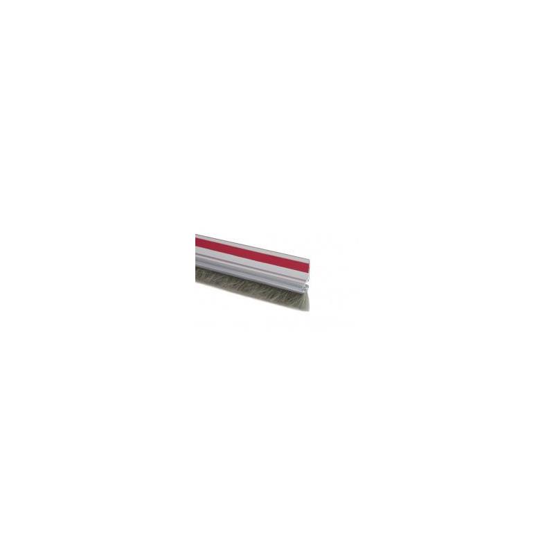 Burlete bajo puerta desnivelado – 1 m – Pelo 15 mm – Adhesivo acrílico – Transparente