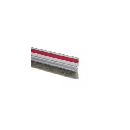 Burlete bajo puerta desnivelado – 1 m – Pelo 15 mm – Adhesivo acrílico – Transparente