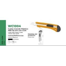 CUTTER GRANDE PLASTICO ABS 18MM.CON GUIA.
