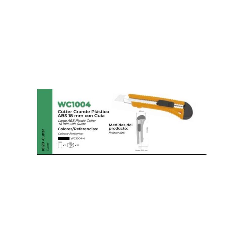 CUTTER GRANDE PLASTICO ABS 18MM.CON GUIA.