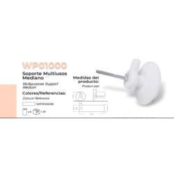 SOPORTE BLANCO  MULTIUSOS MEDIANO CON CLAVO(8 UDS)