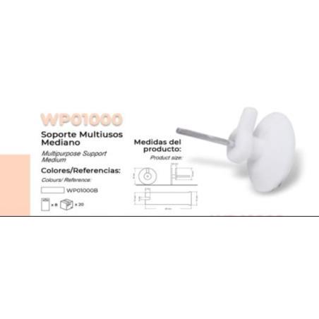 SOPORTE BLANCO  MULTIUSOS MEDIANO CON CLAVO(8 UDS)