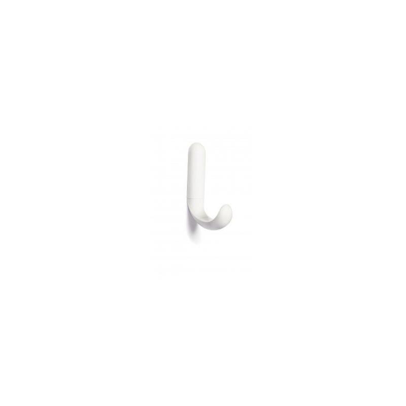 PERCHA GRANDE FORMA J PLAST. ADHE. ACRILICO BLANCO