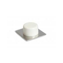 Tope de puerta – Base metálica – Adhesivo – 2 uds. – Blanco