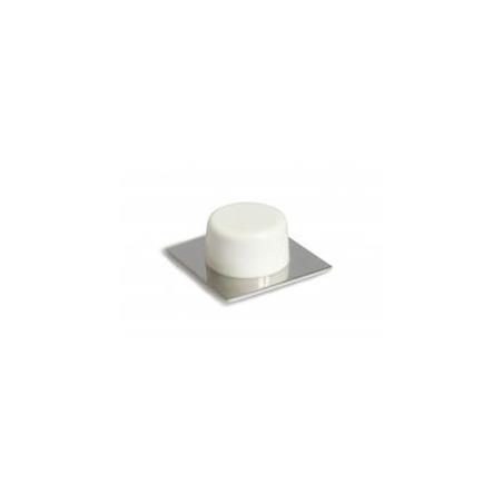 Tope de puerta – Base metálica – Adhesivo – 2 uds. – Blanco