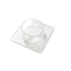 Tope de puerta – Base metálica – Adhesivo – 2 uds. –Transparente