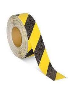 Cinta antideslizante.Base plastico. Adhesivo . 40mm * 5 mts.Negro-amarillo