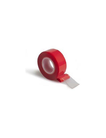 Cinta adhesiva de doble cara con malla – 19 mm × 2,5 m – Transparente