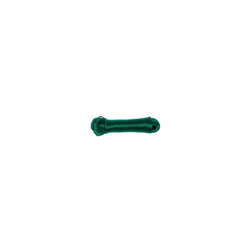 Madeja plastificada verde – 4 mm × 15m – Con cable de acero