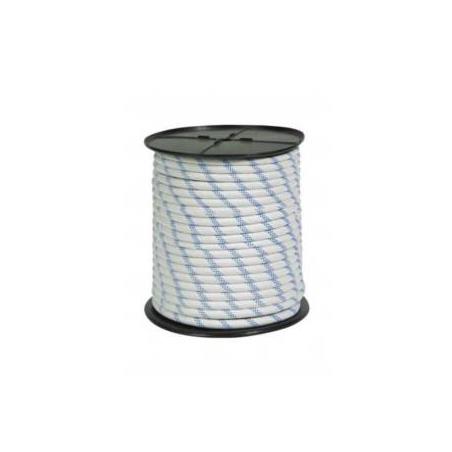 Trenza de nylon brillante – 8 mm × 100 m – Blanco/Azul
