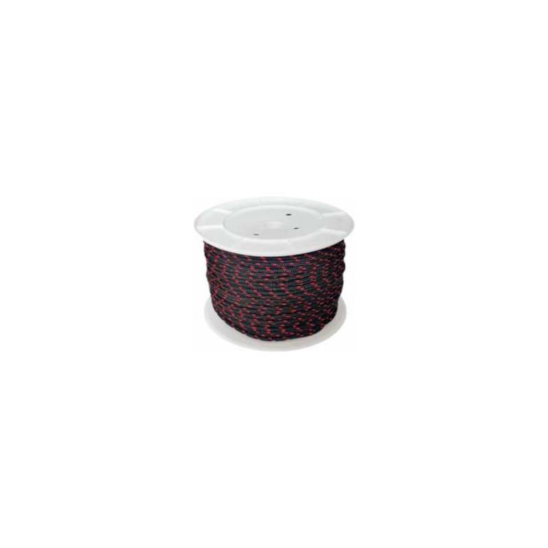Trenza de nylon brillante – 5 mm × 200 m – Negro/Pinta