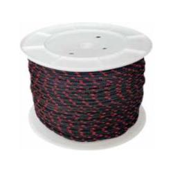 Trenza de nylon brillante – 6 mm × 200 m – Negro/Pinta